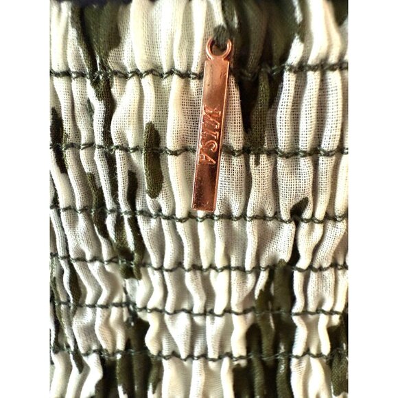 NWT Misa Los Angeles Ikat Print Bustier Crop Top Olive & White XS - Picture 8 of 9